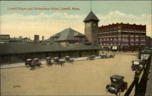 Lowell MA RR Station Depot & Hotel c1910 Postcard #1