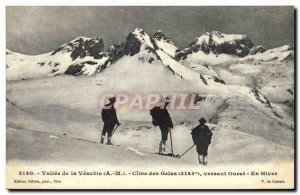 Postcard Old Mountain Valley of Vesubie Cime western side Gelas Winter