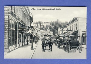 Mackinac Island,Michigan/MI Postcard,Main Street/Horse/Buggy