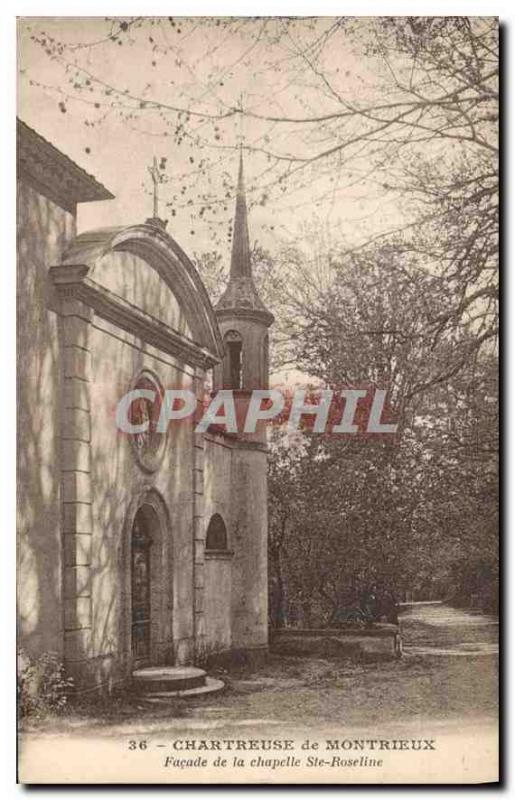 Old Postcard Chartreuse Montrieux Facade of the chapel Ste Roseline