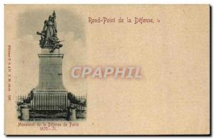 Old Postcard Militaria 1870 War of the Defense Roundabout Monument Defense Paris