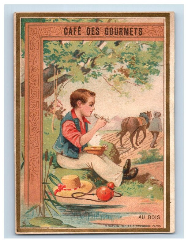 1880s-90s Trébucien Gourmet Chocolate Railroad Soldier Café Lot Of 5 F155