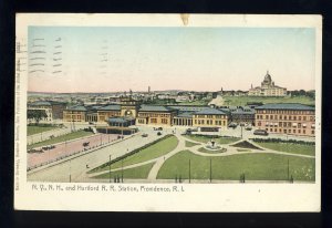 Providence, Rhode Island/RI Postcard, NY, NH & Hartford Railroad/RR Station,1905