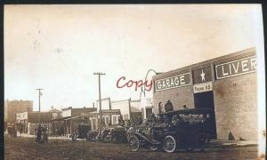 REAL PHOTO ELECTRA TEXAS AUTO GARAGE STREET SCENE DOWNTOWN POSTCADR COPY