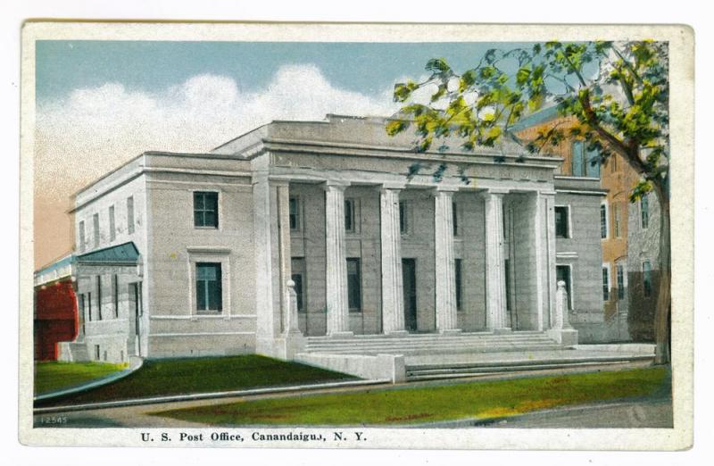 U.S. Post Office, Canandaigua New York un-mailed Postcard