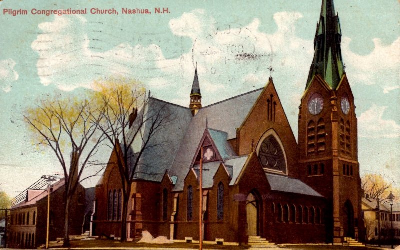 Nashua, New Hampshire - The Pilgrim Congregational Church - in 1908