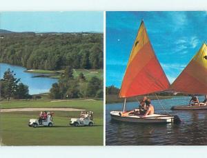 Unused Pre-1980 BOAT & GOLF CARTS AT GROSSINGER RESORT Grossinger NY t4977