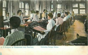 C-1910 US Bureau Engraving Printing Interior Postage Stamps Tuck Postcard 3468