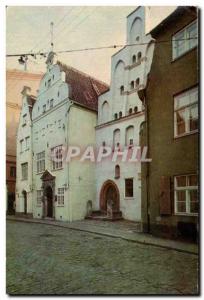 Old Postcard Riga Dwelling houses in Maza Pils Street Latvia