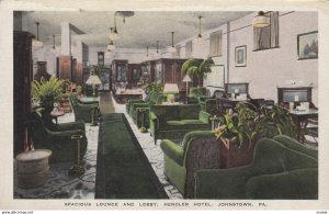 JOHNSTOWN , Pennsylvania , 1910s ; Lounge , Hendler Hotel