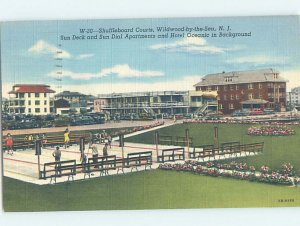 Pre-Chrome SHUFFLEBOARD SCENE Wildwood New Jersey NJ AG4624