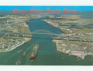 Unused Pre-1980 AERIAL VIEW OF TOWN & BRIDGE Corpus Christi Texas TX d3539