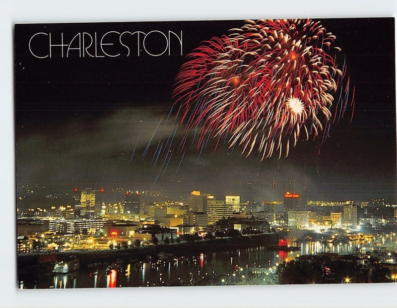 Postcard Grand Fireworks Finale, Charleston, West Virginia