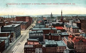 Indianapolis, Indiana - Downtown view on Washington Street - in 1910
