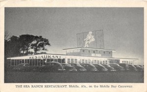 G60/ Mobile Alabama Postcard c1940s Sea Ranch Restaurant Roadside