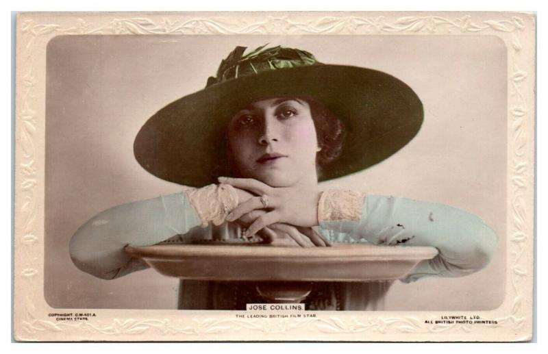 RPPC Jose Collins, Actress and Singer, Hand-Colored Real Photo Postcard *5D