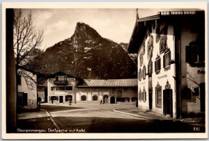 Oberammergau Dorfpartie Mit Kofel Germany Real Photo RPPC Postcard