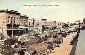 US Marketing Cotton in Country Town Texas Carts Co. Shop 1912 postcard B949