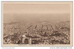 Aerial View of Tibidabo, Vista de la Ciudad, Barcelona, Cataluna, Spain