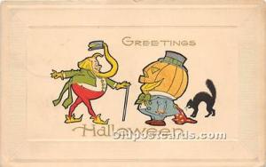 Halloween Postcard Old Vintage Post Card Halloween Postcard Greeting