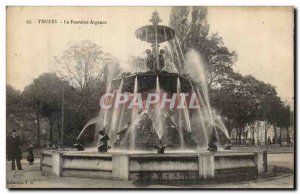 Troyes Old Postcard The Fountain Argence