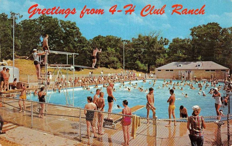 Rock Springs Ranch Kansas 4H Club Pool View Vintage Postcard K80399