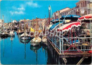 Postcard Modern Cesenatico harbor channel