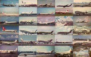 Lot of 30 aviation postcards US airlines planes Douglas Boeing Lockheed aircraft 