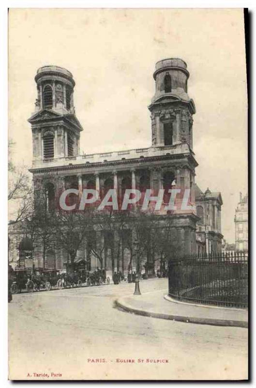 Old Postcard Paris St Sulpice church