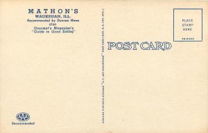 1940s Waukegan Illinois Mathon's Restaurant multi View Postcard 26-433