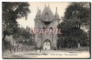 Old Postcard Villeneuve sur Yonne Sens Gate External view