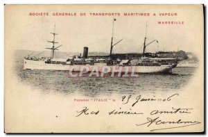 Postcard Old Ship Boat Italy Marseille
