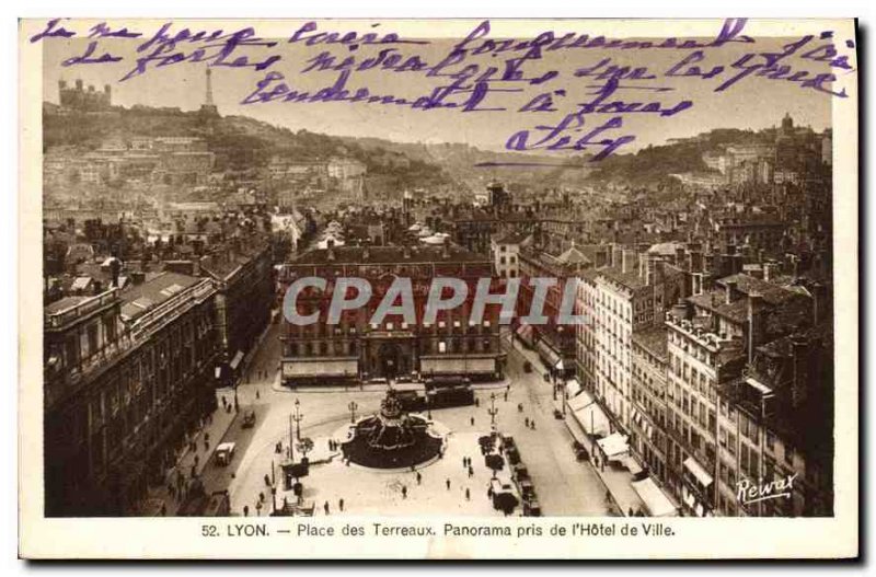 Postcard Old Lyon Place Bellecour