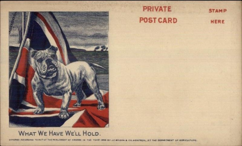 Canada Patriotic Private Postcard Bulldog & Canadian Flag c1905 Postcard jrf