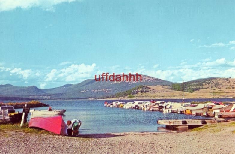 DENTON POINT ON LAKE, MONTANA boats at launching dock