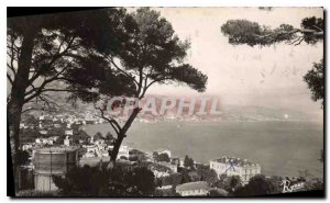 Old Postcard The Banks of the River Menton Panoramic View from Cap Martin