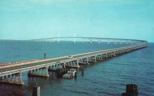 Vintage Postcard Chesapeake Bay Bridge Linking Western & Eastern Maryland MD