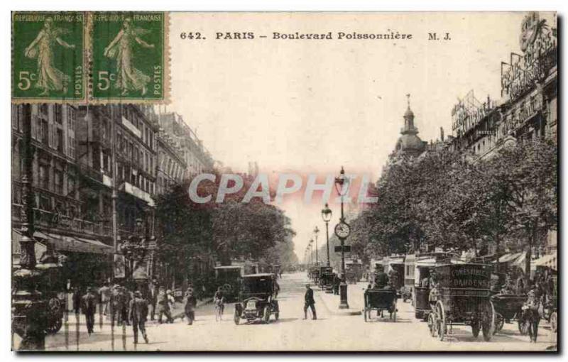 Paris Old Postcard Boulevard Poissonniere