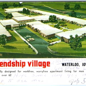 1968 Waterloo, IA Friendship Village Retirement Senior Advertising Postcard A61