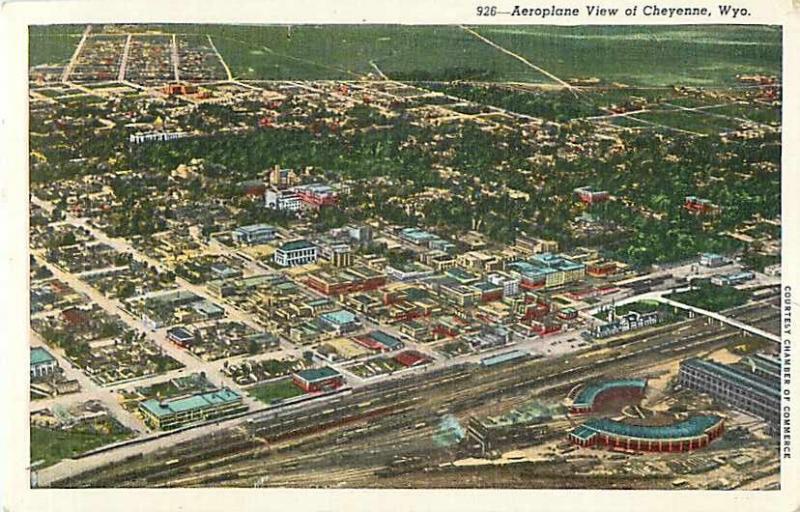 Air View of Cheyenne Wyoming WY Linen