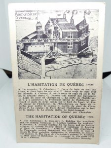 The Habitation of Quebec Vintage Canadian  Postcard c1910