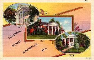 Alabama Huntsville Beautiful Colonial Homes Curteich