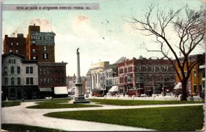 Postcard View of Main and Jefferson Streets in Peoria, Illinois