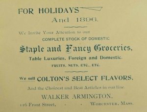1896 Walker Armington Fancy Goods Holidays Colton's Select Flavors Nuts Etc. P46