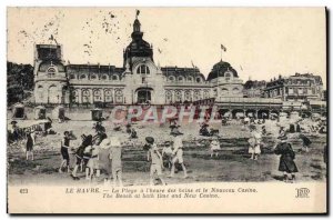 Old Postcard Le Havre The Beach has the & # 39heure baths and the new casino ...