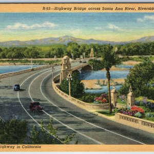 1941 Riverside, CA Rubidoux Mission Santa Ana River Bridge Raincross Towers A220