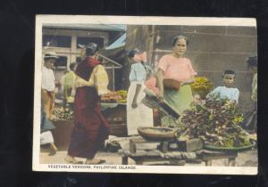 PHILIPPINE ISLANDS PHILIPPINES VEGETABLE VENDORS WOMEN VINTAGE POSTCARD