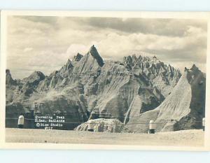 Pre-1950 rppc STORMING PEAK IN BADLANDS Rapid City South Dakota SD HM3607