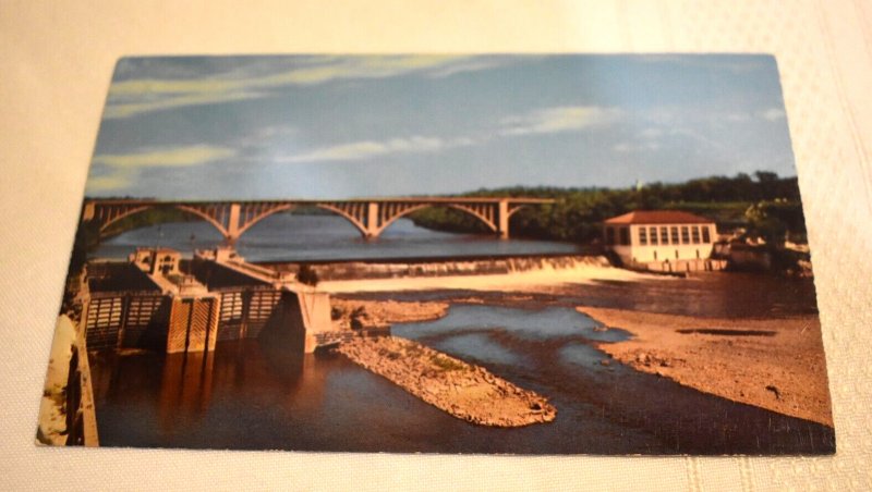 U. S. Government Dam and Locks and Ford Bridge Minneapolis Minnesota Postcard