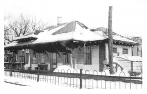 RPPC BOGATA NEW JERSEY TRAIN DEPOT REAL PHOTO POSTCARD (c. 1960s)